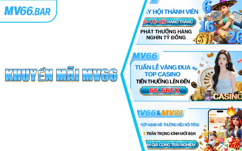 Các hạng mục khuyến mãi hấp dẫn với hội viên MV66